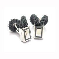 Babette Wasserman Rope Wrap Grey Cufflinks