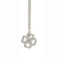 babette wasserman silver and zirconia clover necklace