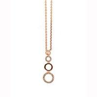 Babette Wasserman Silver Rose Gold Plated and Zirconia Lupin Necklace