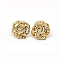Babette Wasserman Silver and Gold Plated Rose Earrings