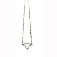 babette wasserman silver and zirconia tricorn necklace