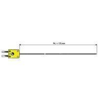 B+B Thermo-Technik Temperature sensor;MTE 1xK NL 175 K-Type-Entry-Thermal sensor rigid -50 up to +1000 °C, Ø 1.5mm, NL 1