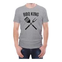 bbq king mens grey t shirt m