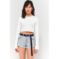 BDG Cheeky Raw Hem Denim Shorts, LIGHT BLUE