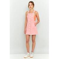 BDG Button Down Pinafore Dress, PINK