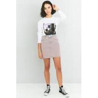 bdg acid wash denim pencil skirt pink