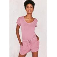 BDG Cuffed Knit T-shirt Playsuit, PURPLE