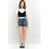 bdg mom high rise denim shorts indigo