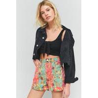 bdg floral vines high waisted denim shorts pink