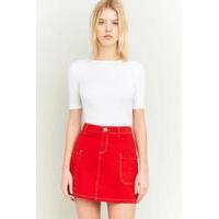 bdg side pocket pelmet skirt red