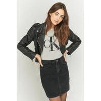 BDG Black Denim Pencil Skirt, BLACK