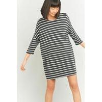 BDG Grey Breton Striped Tunic Dress, DARK GREY