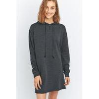 BDG Long Sleeve Hoodie Dress, BLACK