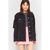 bdg black long western destroyed denim jacket black