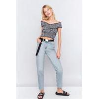 bdg bleached mom jeans light blue