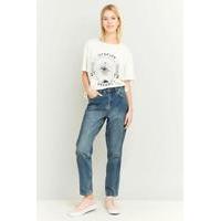 BDG Pin Tuck Blue Mom Jeans, INDIGO