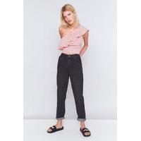 BDG Worn Black Mom Jeans, BLACK