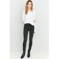 BDG Pine High-Rise Worn Black Super Skinny Jeans, BLACK