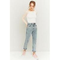 bdg acid washed blue mom jeans indigo