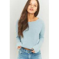 BDG Cropped Boat Neck Jumper, SKY