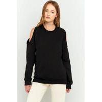 bdg cold shoulder sweatshirt black