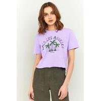 BDG Cali Palm Tree Cropped T-Shirt, LILAC