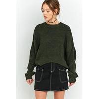 bdg ella ribbed jumper khaki