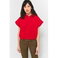 bdg 80s cropped short sleeve hoodie red