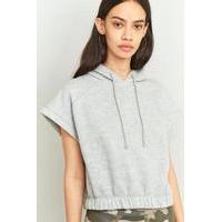 bdg 80s cropped short sleeve hoodie grey