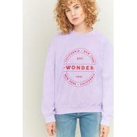 BDG Wonder Crew Neck Purple Sweatshirt, PURPLE