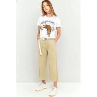 BDG Forever Or Never Tigers Cropped T-shirt, WHITE