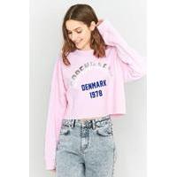 BDG Copenhagen Foil Print Cropped Sweatshirt, PINK