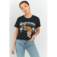 BDG Forever Or Never Tigers Cropped T-shirt, BLACK