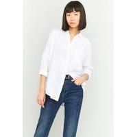 BDG Slouchy Dolman Sleeve Button-Down Shirt, WHITE