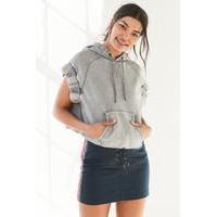 bdg vesper cropped hoodie top charcoal