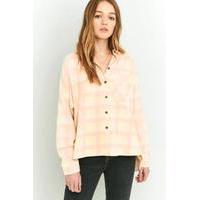 BDG Dolman Sleeve Flannel Shirt, NUDE/CHAIR