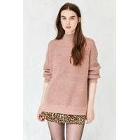 BDG Waffle-Knit Beige Turtleneck Jumper, NUDE/CHAIR