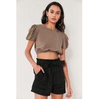 BDG Taurus Rising Padded Shoulder Top, DARK GREY