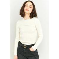 BDG Pretty Pointelle Beige Knit Jumper, NUDE/CHAIR