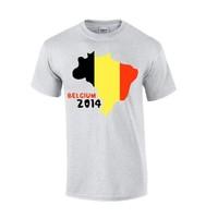 belgium 2014 country flag t shirt grey