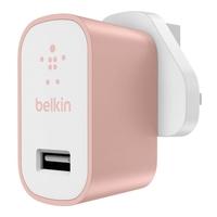 Belkin Premium Ultra-Fast 2.4 A USB Mains Charger Rose Gold UK Plug