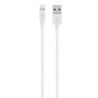 Belkin Premium White 1.2m Lightning to USB Braided 2.4 amp Tangle Free Cable with Aluminium Connectors for iPhone iPad and...