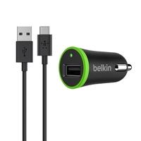 Belkin Type-C USB Car Charger with Removable USB-C Charge & Sync Cable - Black