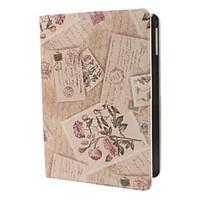 Beautiful Letter and Rose Pattern PU Full Body Case with Stand for iPad Air
