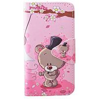 bear pattern pu material card phone case for iphone 7 5 5s se 6 6s 6 p ...