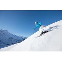 beginner ski or snowboard lesson at la parva from santiago