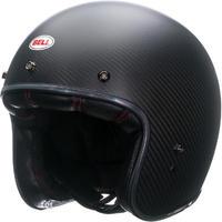 Bell Custom 500 Carbon Matte Open Face Motorcycle Helmet & Optional Bubble Deluxe Visor