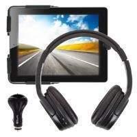 BeeWi Bluetooth Stereo Headphones with iPad 2 Headrest Car Holder (Black)