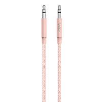 Belkin Premium 3.5mm Braided Tangle Free Aux Cable With Aluminuim Connectors - Rose Gold