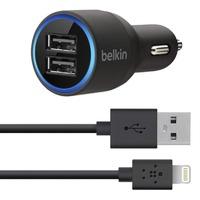 belkin dual usb car charger with lightning cable 21amp for apple iphon ...